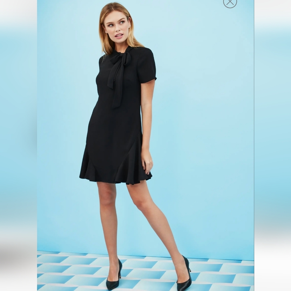 CeCe Black Mini Dress with Bow Detail - Picture 3 of 13